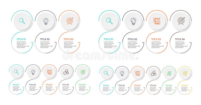 Dun lijnelement voor infographic Malplaatje voor diagram, grafiek, presentatie en grafiek Concept met 3, 4, 5, 6 opties stock afbeeldingen Dun lijnelement voor infographic Malplaatje voor diagram, grafiek, presentatie en grafiek Concept met 3, 4, 5, 6 opties stock afbeeldingen