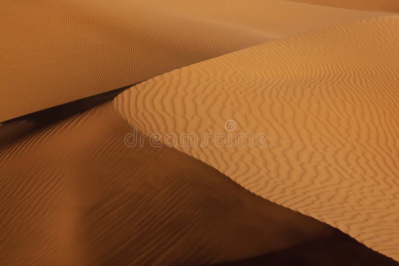 Duna di sabbia del deserto con ombra fotografia stock Duna di sabbia del deserto con ombra fotografia stock