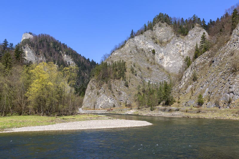 dunajec-river-gorge-springtime-szczawnica-poland-stock-image-image
