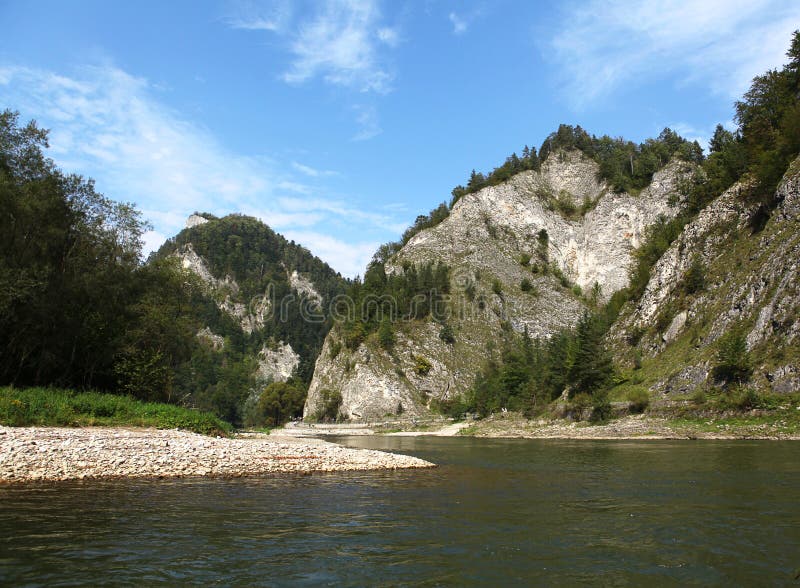 The Dunajec River. Mountain landscape, Poland royalty free stock image The Dunajec River. Mountain landscape, Poland royalty free stock image