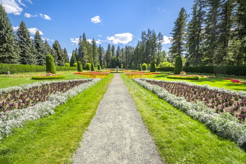 The Duncan botanical Gardens arboretum and flower display in Manito Park, in Spokane, Washington, USA royalty free stock images The Duncan botanical Gardens arboretum and flower display in Manito Park, in Spokane, Washington, USA royalty free stock images