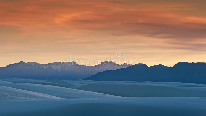 Dunes and Mountains of White Sands