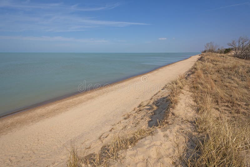 Dunes, Sand, and the Great Lakes Stock Photo - Image of water, michigan