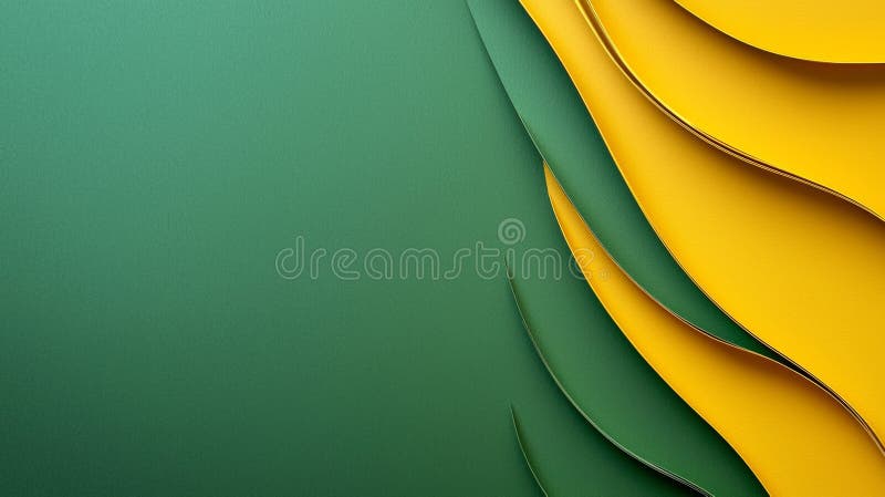 Dungile din hârtie verde și galbenă creează un tipar ondulat pe un fundal texturat, care asigură un vibrant și dinamic royalty free stock photography
