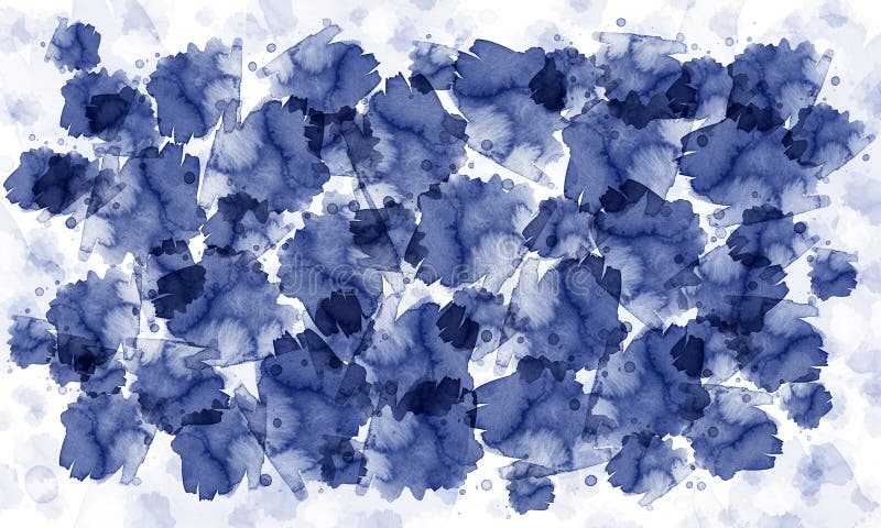 Dunkelblaue Aquarellstriche überlappen sich auf einer hellen Oberfläche. abstrakter Hintergrund für Ihr Design. stock abbildung