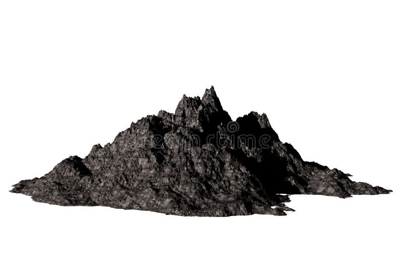 shape rock dark grey wiht shadow isolated white background 3d rendering. shape rock dark grey wiht shadow isolated white background 3d rendering