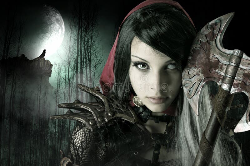 Dunkelrotkäppchen lizenzfreie stockfotos