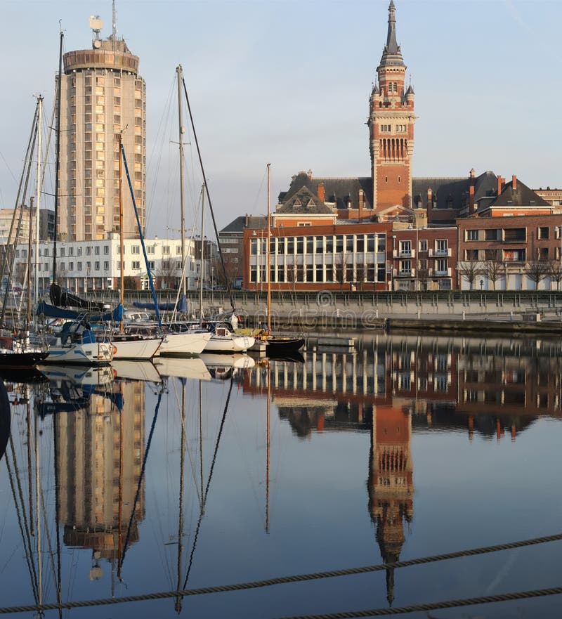 Dunkerque harbour stock image. Image of reflection, france - 23826949