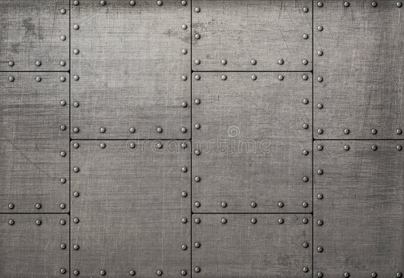 Dunkle Metallplatten mit Nieten Hintergrund oder Beschaffenheit lizenzfreies stockfoto Dunkle Metallplatten mit Nieten Hintergrund oder Beschaffenheit lizenzfreies stockfoto
