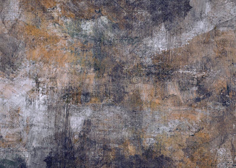 Dunkler abstrakter malender Schmutz Rusty Distorted Decay Old Texture Grey Brown Black Stones Canvass für Autumn Background Wallp