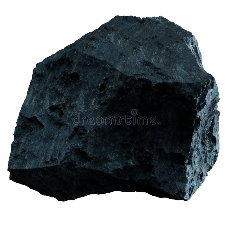 Dark rock asteroid isolated on white background 3D rendering. Dark rock asteroid isolated on white background 3D rendering