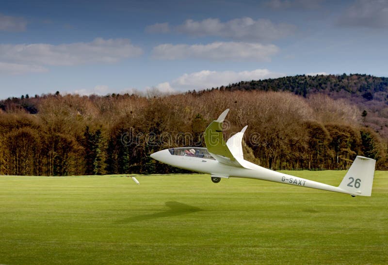 Duo Discus Glider Taking Off on Winch Launch Editorial Photo Image of