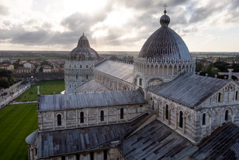 Duomo and Baptistery at Piazza dei Miracoli, Pisa, Tuscany, Italy stock image Duomo and Baptistery at Piazza dei Miracoli, Pisa, Tuscany, Italy stock image