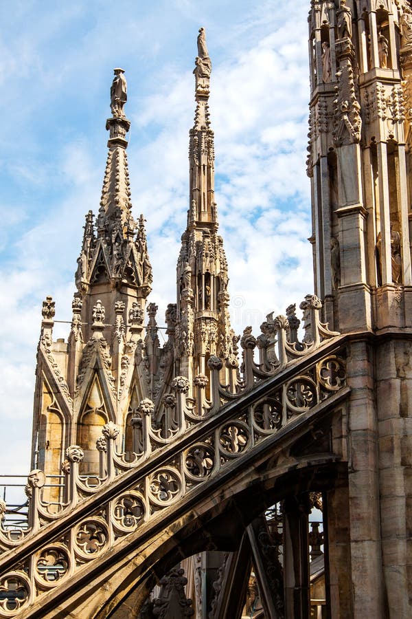 Duomo Di Milano Gothic Cathedral Church, Milan, Italy Stock Image ...