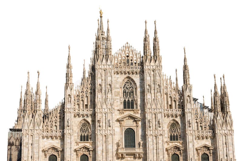 Duomo di Milano Lombardy Italy - Milan cathedral isolated on white