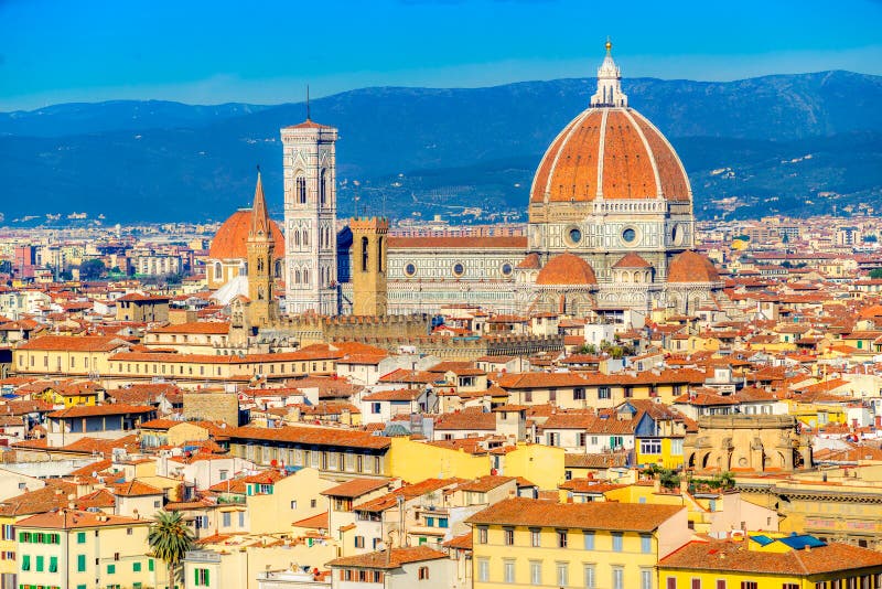 Duomo and Giotto`s Campanile, Florence, Italy Stock Photo - Image of ...