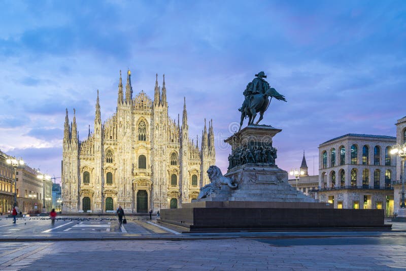 Duomo of Milan with Nice Sky at Twilight Time in Milan, Italy Stock ...