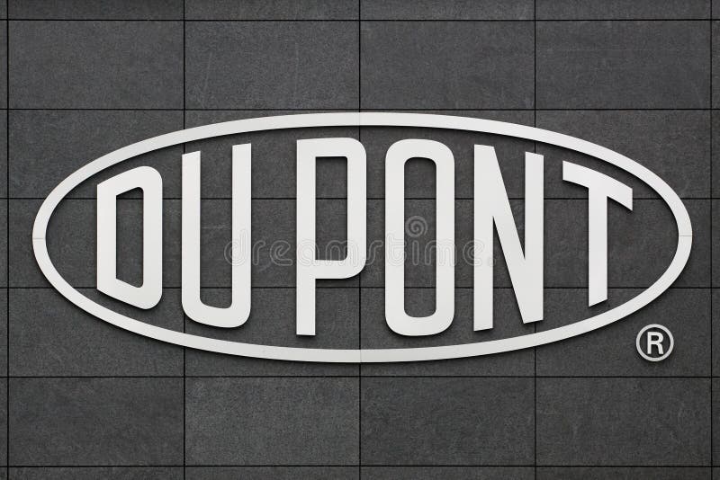 Aarhus, Denmark - May 1, 2015:Logo of the brand Du Pont. DuPont is one of America`s most innovative companies and it is an American chemical company that was founded in July 1802 as a gunpowder mill. Aarhus, Denmark - May 1, 2015:Logo of the brand Du Pont. DuPont is one of America`s most innovative companies and it is an American chemical company that was founded in July 1802 as a gunpowder mill.