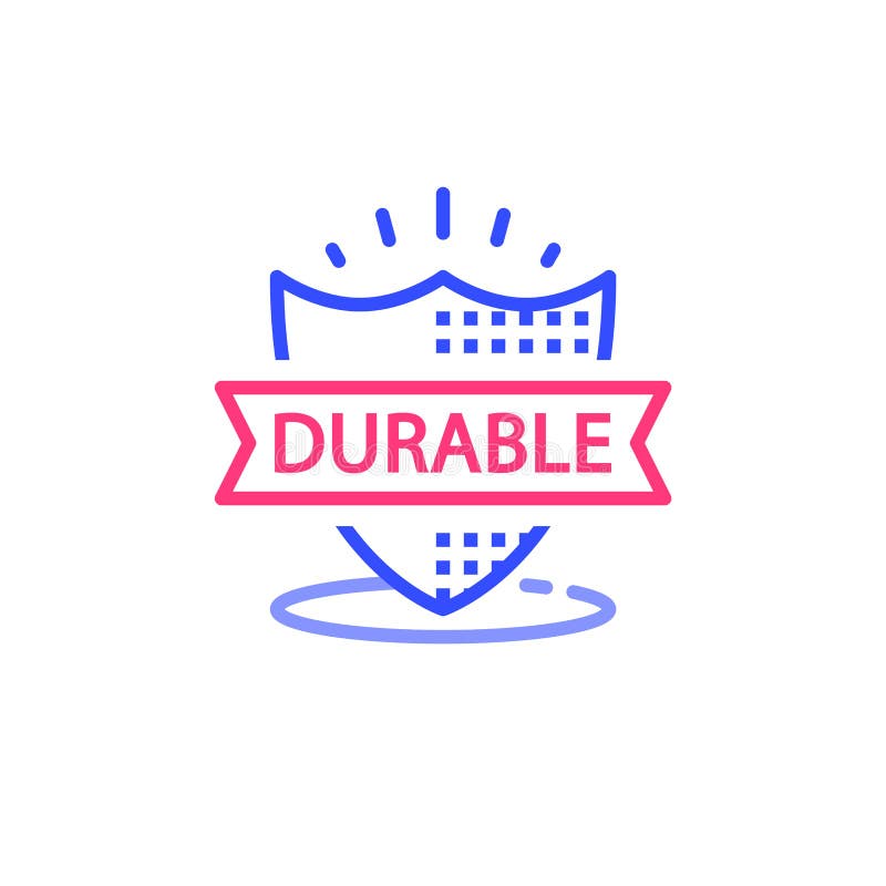 Durable concept, quality guarantee, warranty shield, vector illustration vector illustration