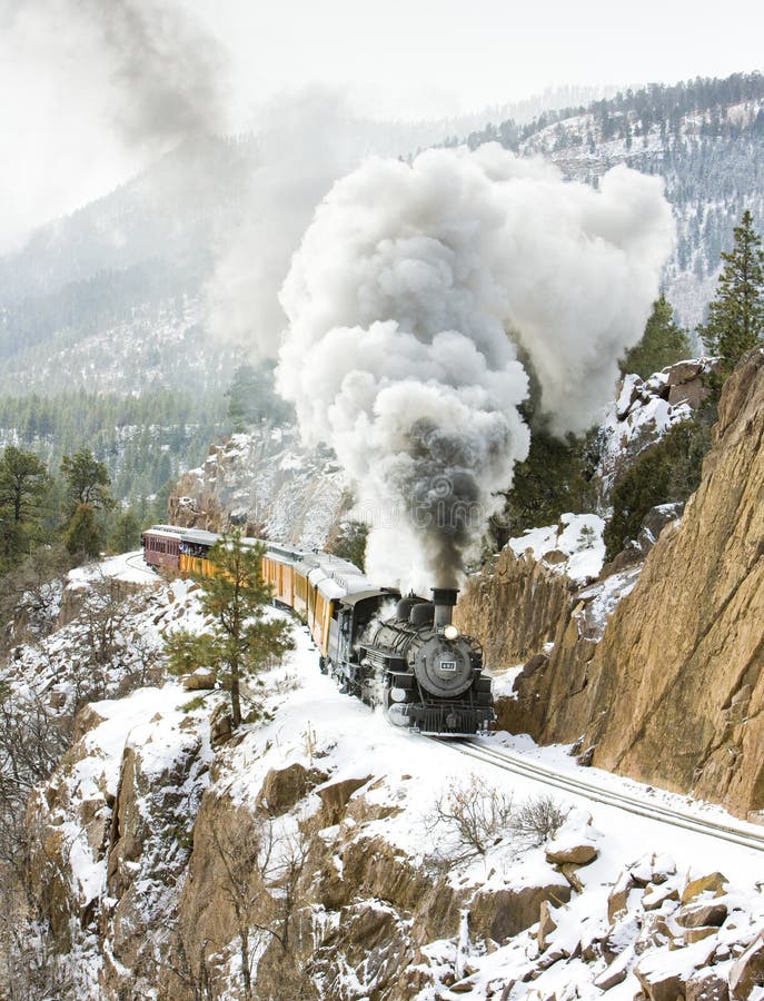 Durango e estrada de ferro do calibre estreito de Silverton, Colorado, EUA foto de stock Durango e estrada de ferro do calibre estreito de Silverton, Colorado, EUA foto de stock