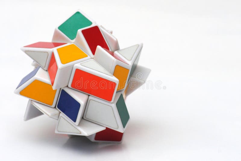 Durcheinandergemischter Windmühle Rubiks-Würfel stockfotografie Durcheinandergemischter Windmühle Rubiks-Würfel stockfotografie
