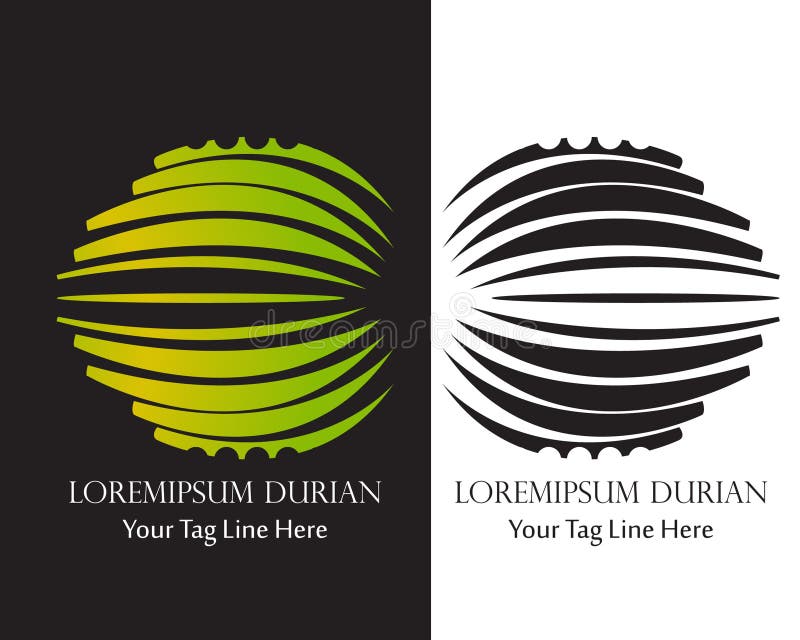 Abstract clean simple ornament durian art logo element design vector illustration