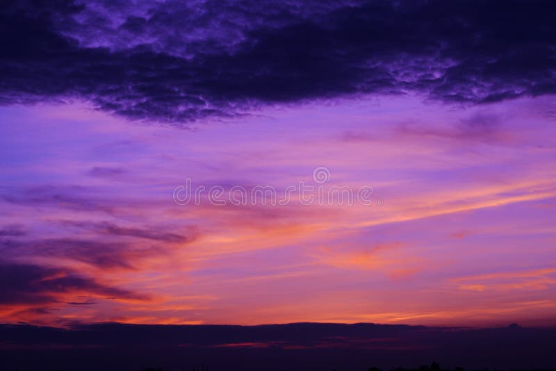 Dusk Sky Sun Setting Nature Panorama Background Stock Image - Image of ...