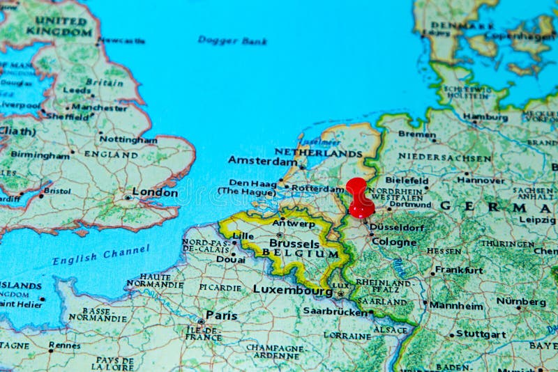 download dusseldorf germany pinned on a map of europe stock image image of place