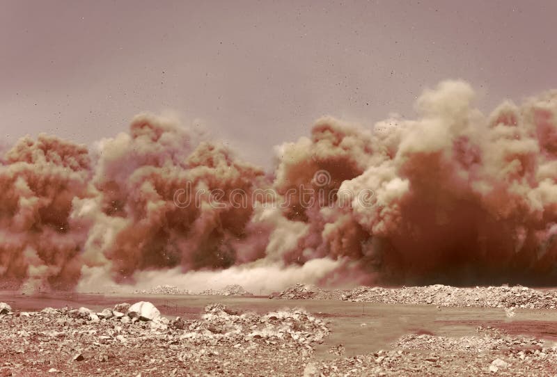 Dust Clouds during the Blasting Stock Image Image of equipment