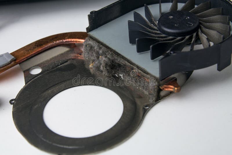 Dust on the Cooler of the Laptop Cooling System Stock Photo Image of