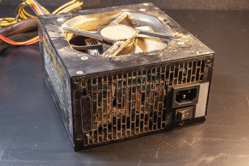 Dirty Fan Power Supply for the Computer Stock Image Image of device