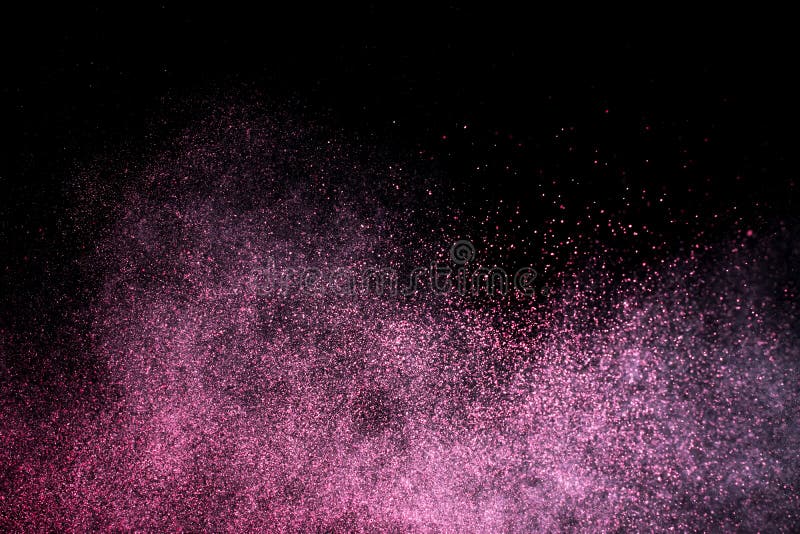 Dust Explosion on a Black Background for Graphic Resources. Stock Image