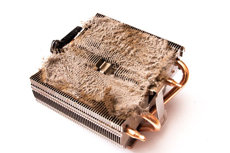 Dust on the fan in the computer stock photo