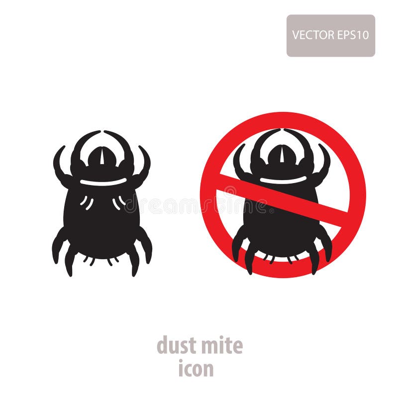 Dust Mite Icon. Vector Illustration Of A Prohibition Sign For House Dust Mites.