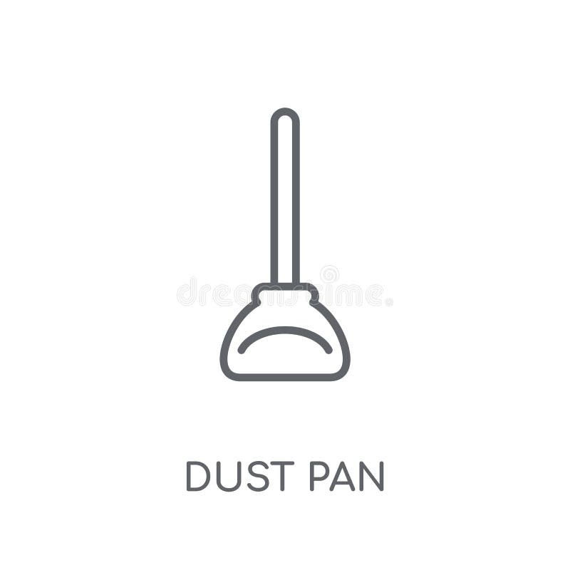 Dust pan linear icon. Modern outline Dust pan logo concept on wh royalty free illustration