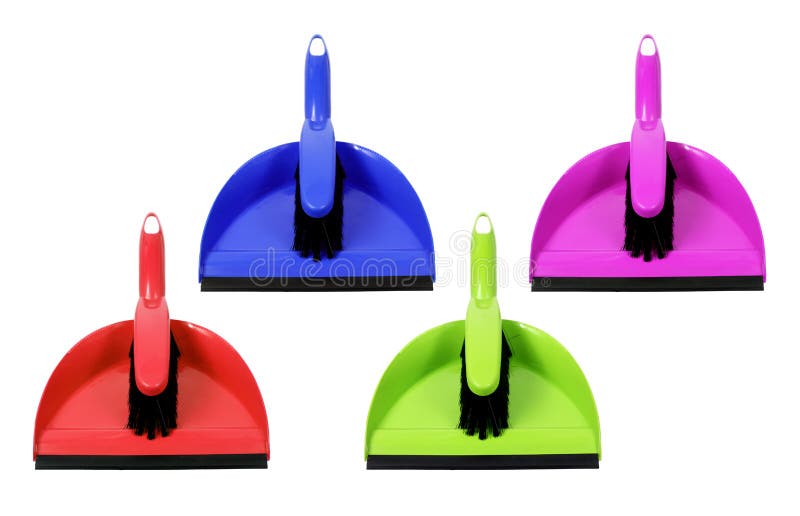 Dust pans in color stock photo. Image of tools, dusting 27361336