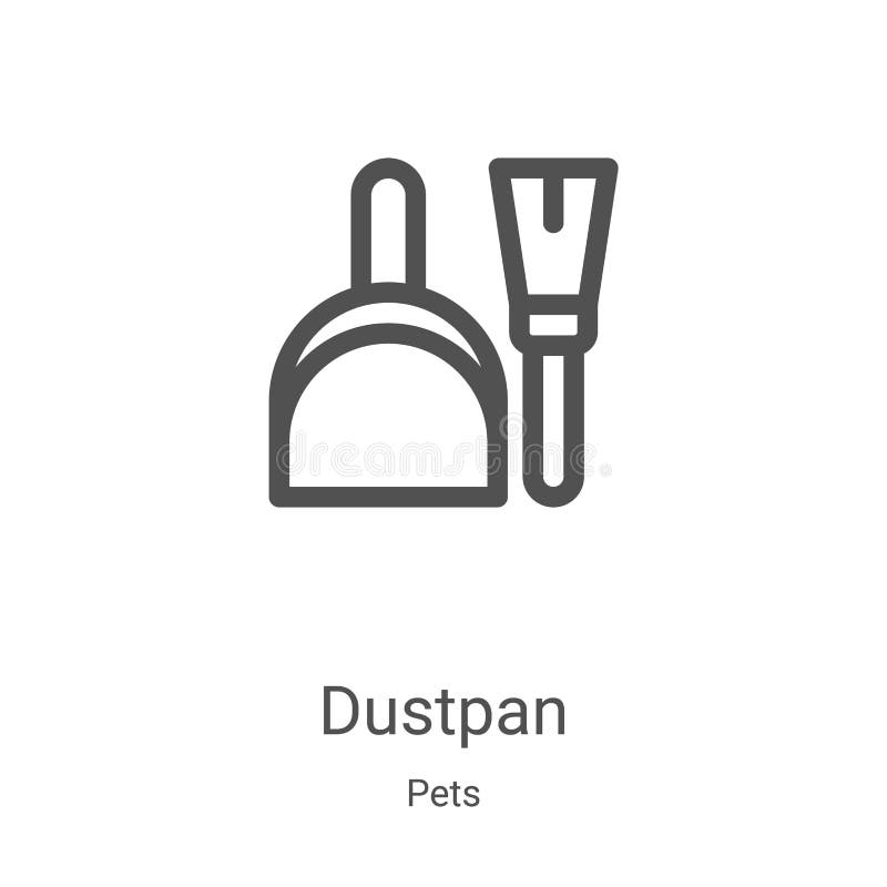 Dustpan icon vector from pets collection. Thin line dustpan outline icon vector illustration. Linear symbol for use on web and vector illustration