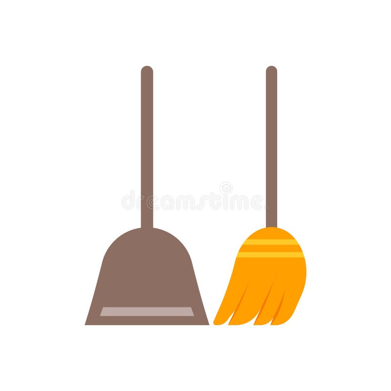 Dustpan icon vector sign and symbol isolated on white background, Dustpan logo concept stock illustration