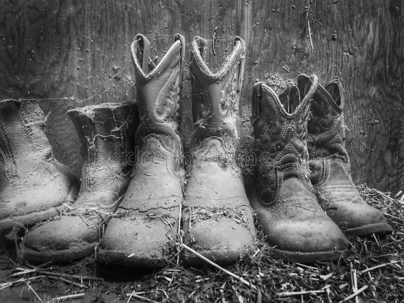 Old Dusty Cowboy Boots from Arizona Stock Image Image of country
