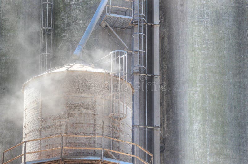 Dusty Grain Elevator stock photo. Image of grain, soybean 76636066