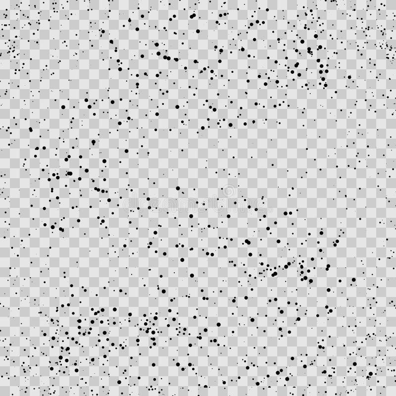 Dusty Overlay Texture for your design. Vector pattern with the black grain on transparent background. Small circles. Sand