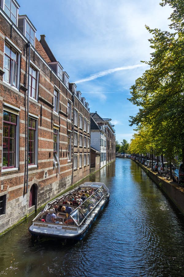 tourist canal boat, Delft the Netherlands