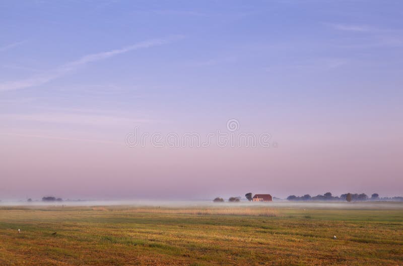 Dutch farm at sunrise