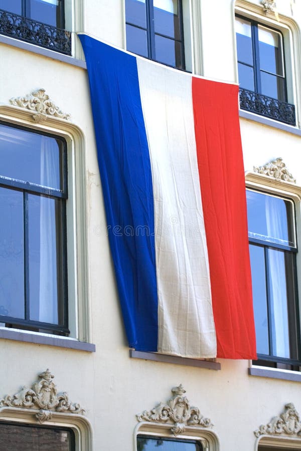 Holenderska flaga na budynku zdjęcia royalty free