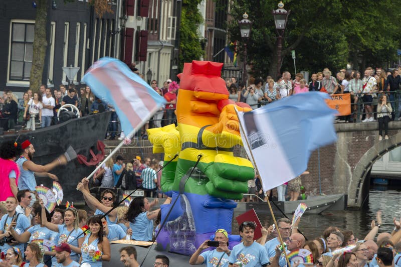 Dutch Government Pride Boat At The Gay Pride Amsterdam The Netherlands