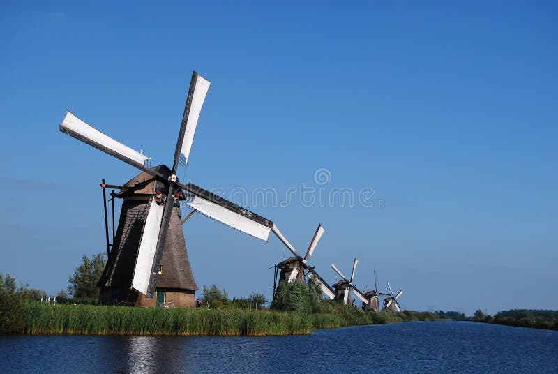 Dutch mill on the waterside with nice wether