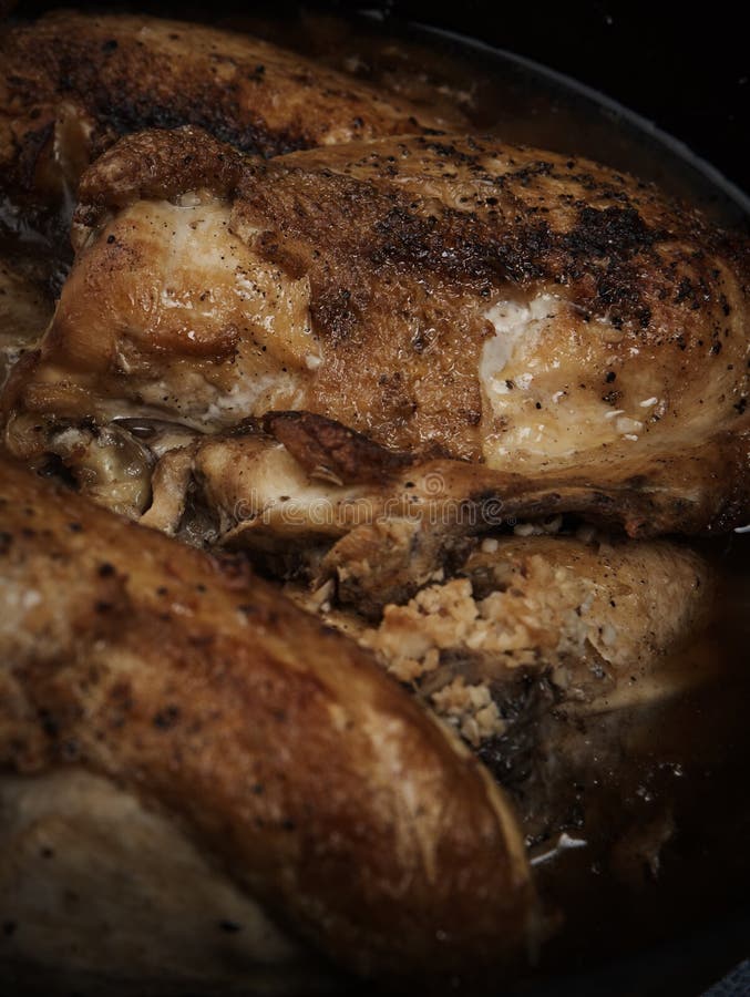 Dutch Oven Roast Chicken Breast on Wood Table Stock Image Image of thanksgiving, baked 81309903