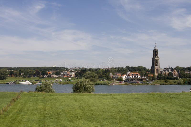 Dutch village on river front