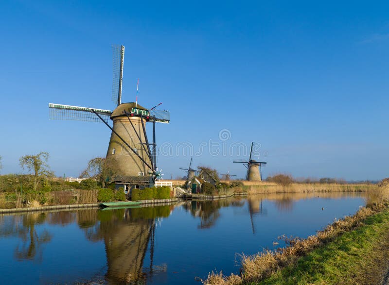 Dutch windmills stock photo. Image of rural, mill, europe - 31603656