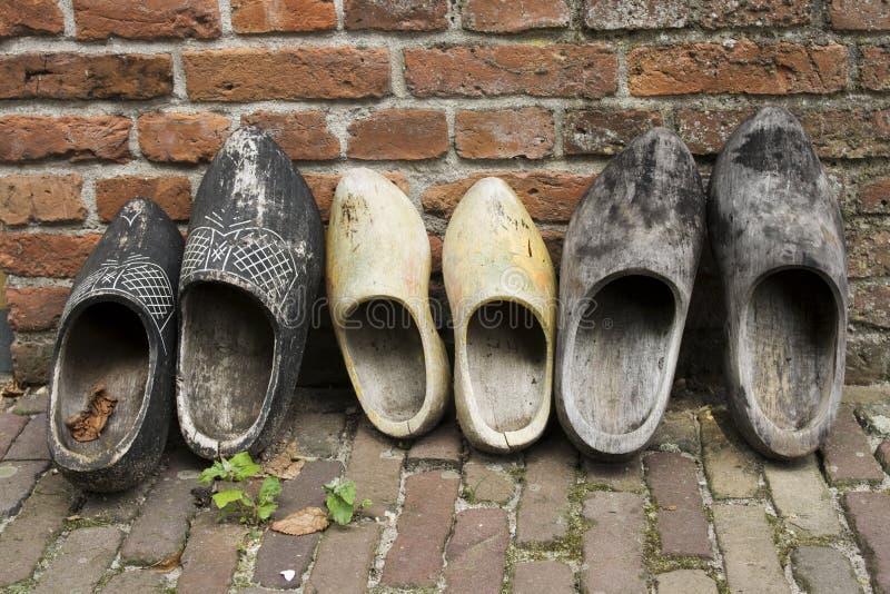 Dutch Wooden shoes in a row